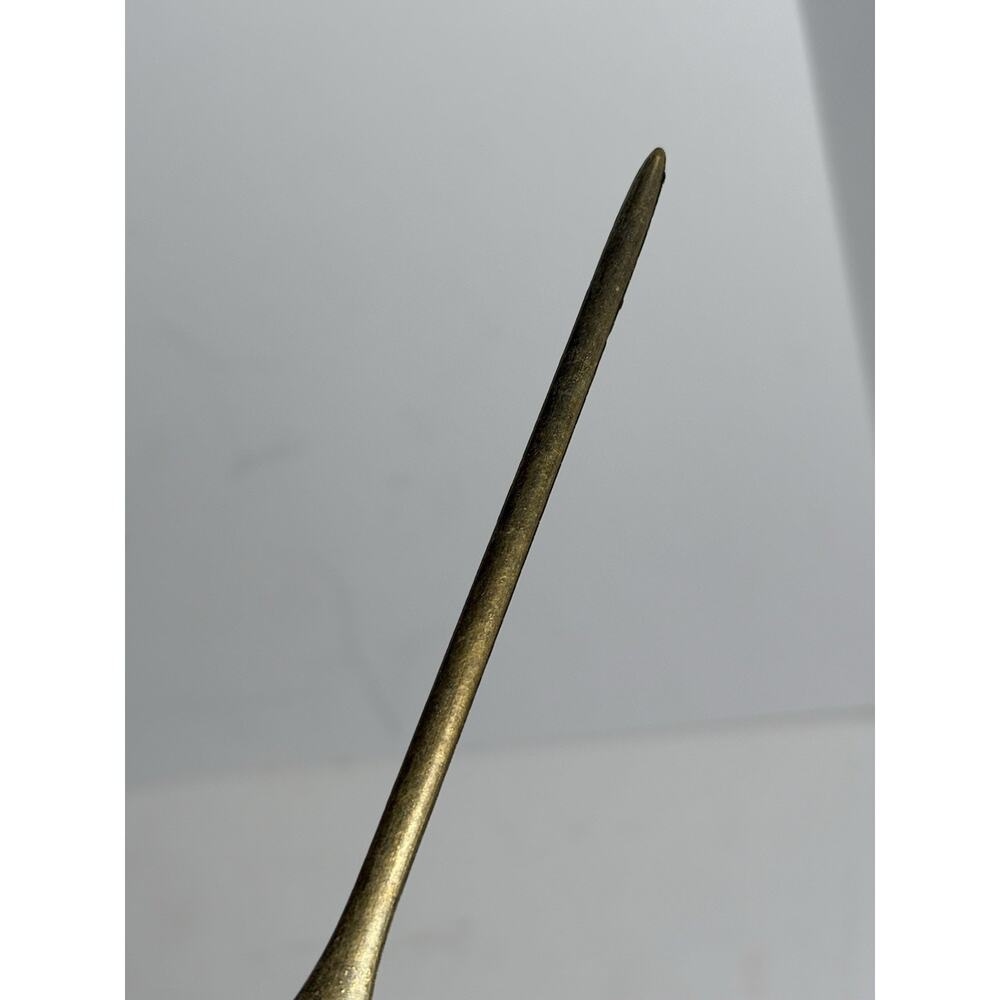 Vintage Brass Hair Stick Scroll Top Boho Bun Holder Asian Style Accessory - Picture 4 of 4
